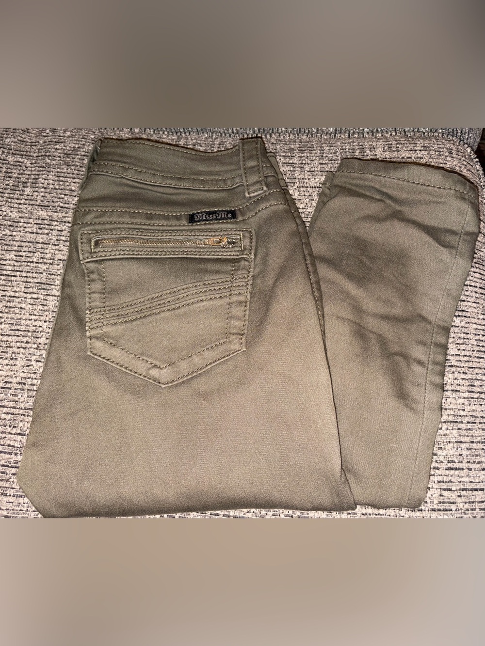 Miss Me Olive Green Slim Stretch Skinny Pants
